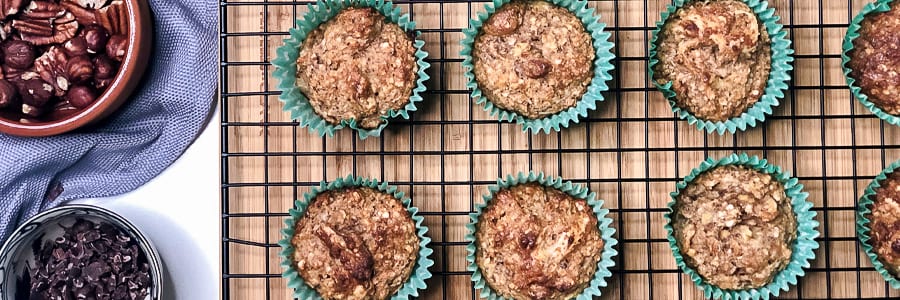 Peanut Butter and Banana Protein Muffins