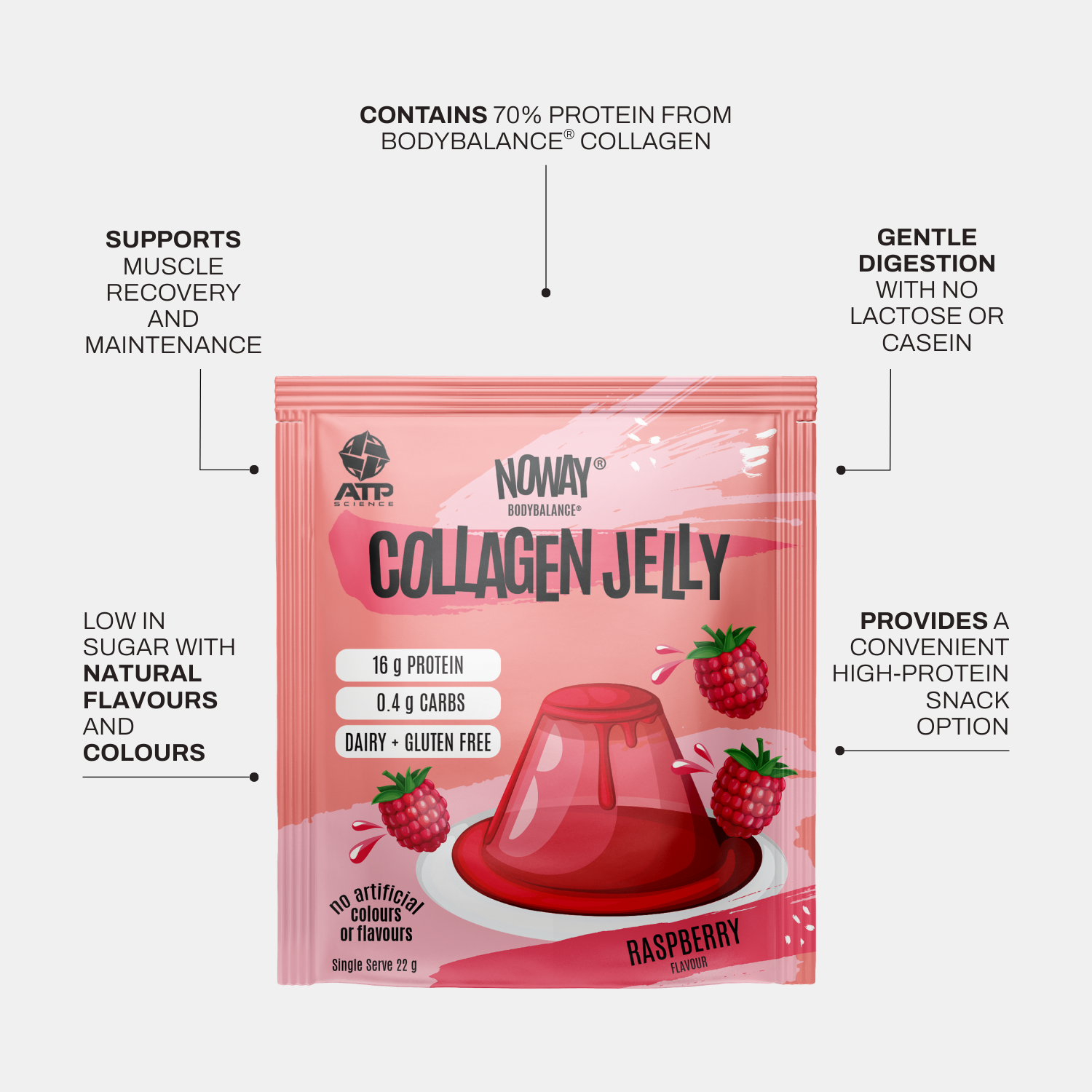 NOWAY!® Collagen Jelly Single Sachet - Raspberry