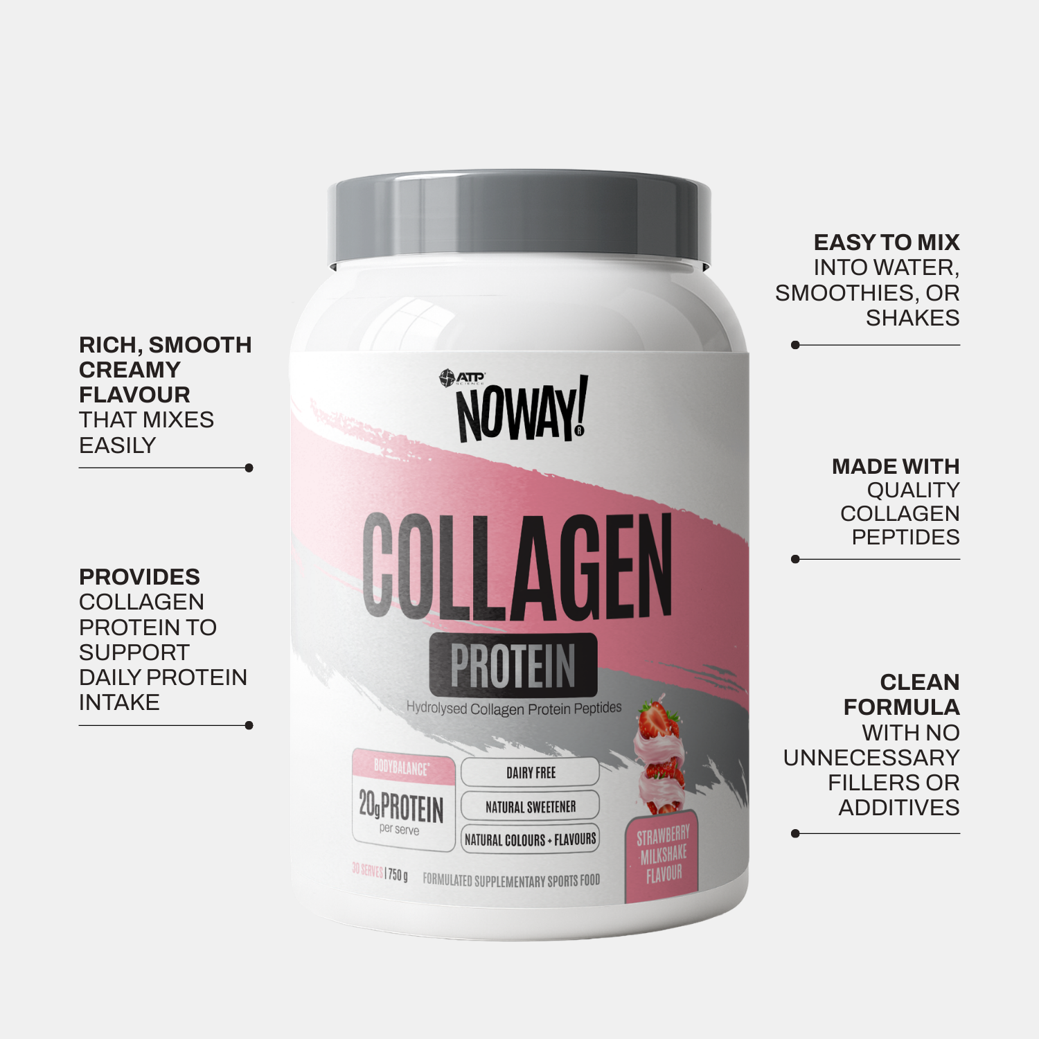 NOWAY!® Collagen Protein - Strawberry Milkshake