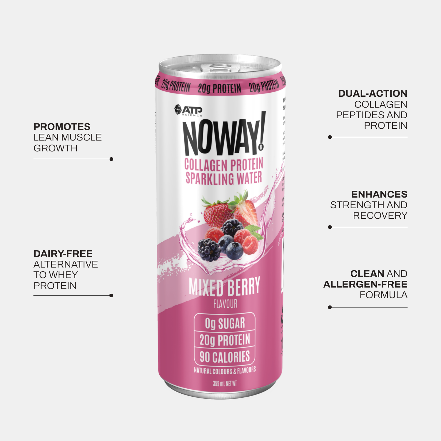 NOWAY!® Collagen Protein Sparkling Water - Mixed Berry