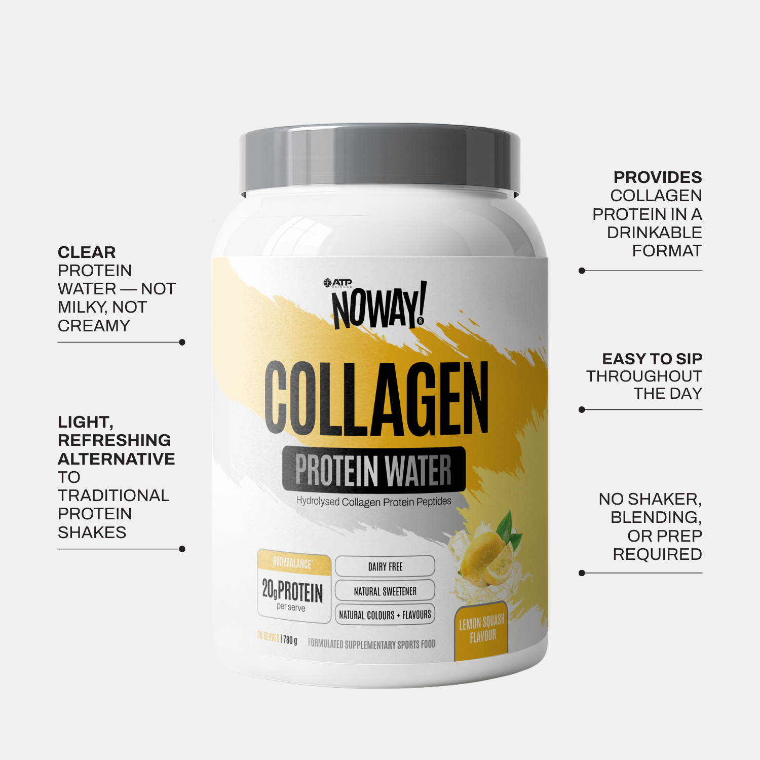 NOWAY!® Collagen Protein Water - Old Fashioned Lemonade 10 serve